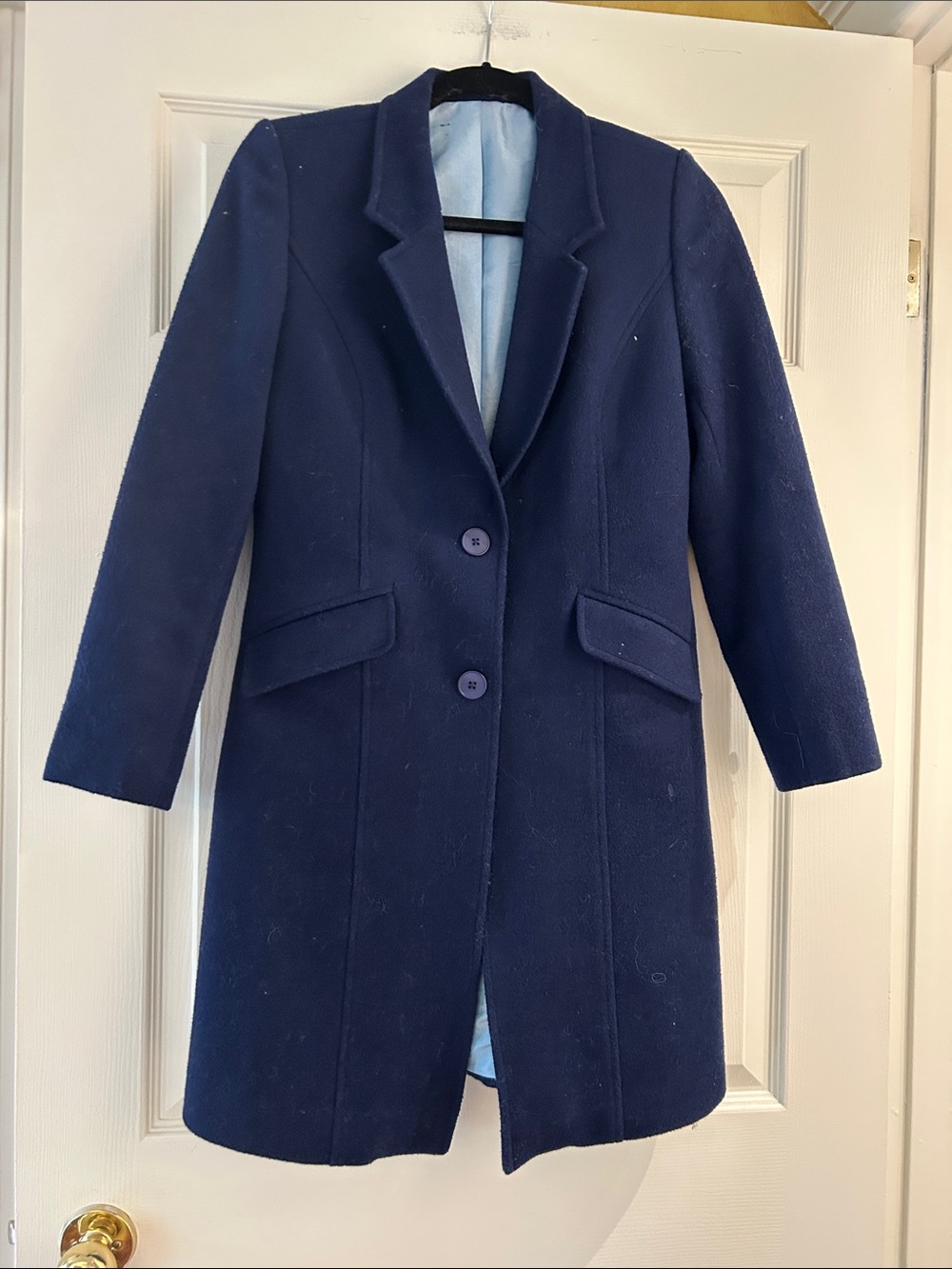 Classic Navy Women's Wool-Blend Coat